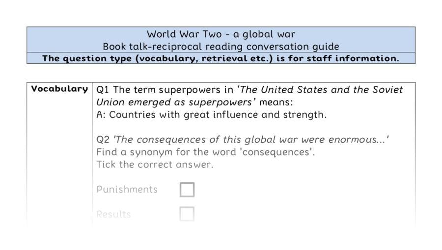 Reciprocal reading - VRSIPE - World War Two - a global war