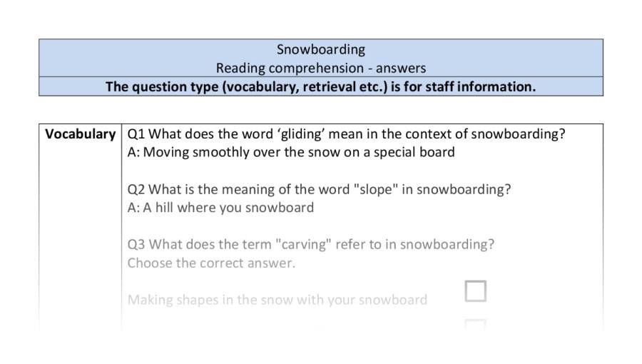 Reading comp-VRSIPE-snowboarding - answers