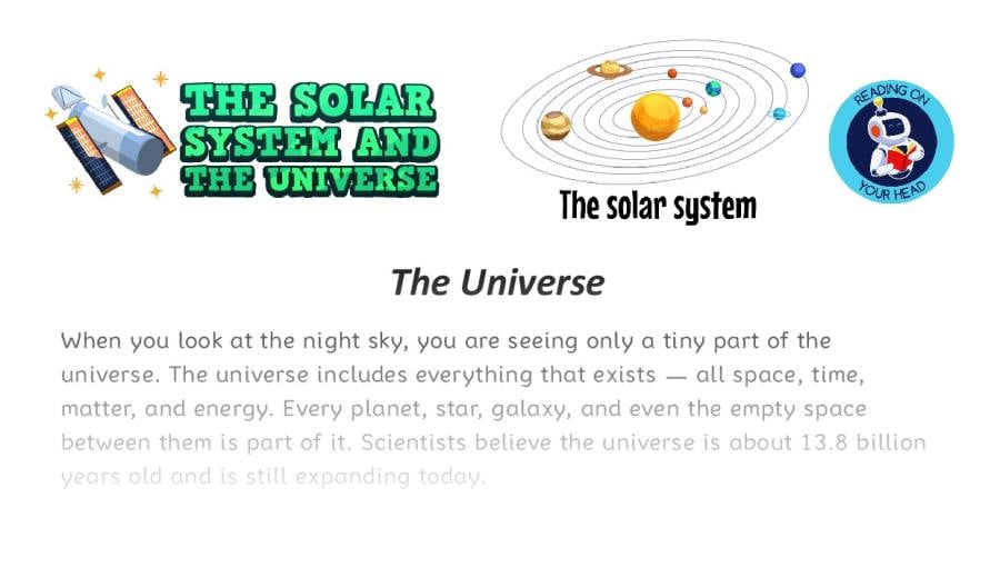 The universe - condensed version