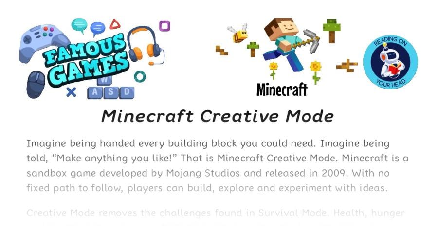 Minecraft Creative Mode - condensed version