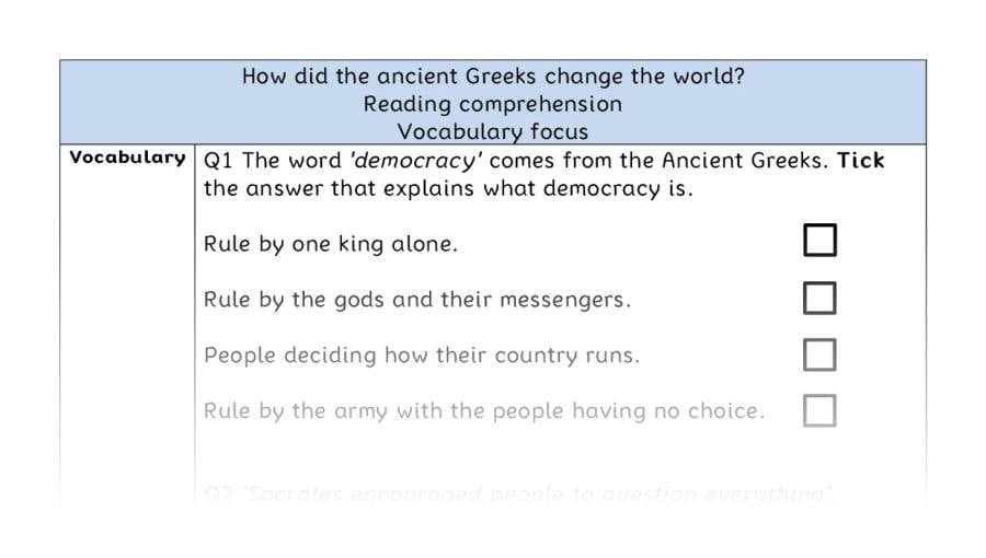 Reading comprehension - vocabulary-How did the ancient Greeks change the world