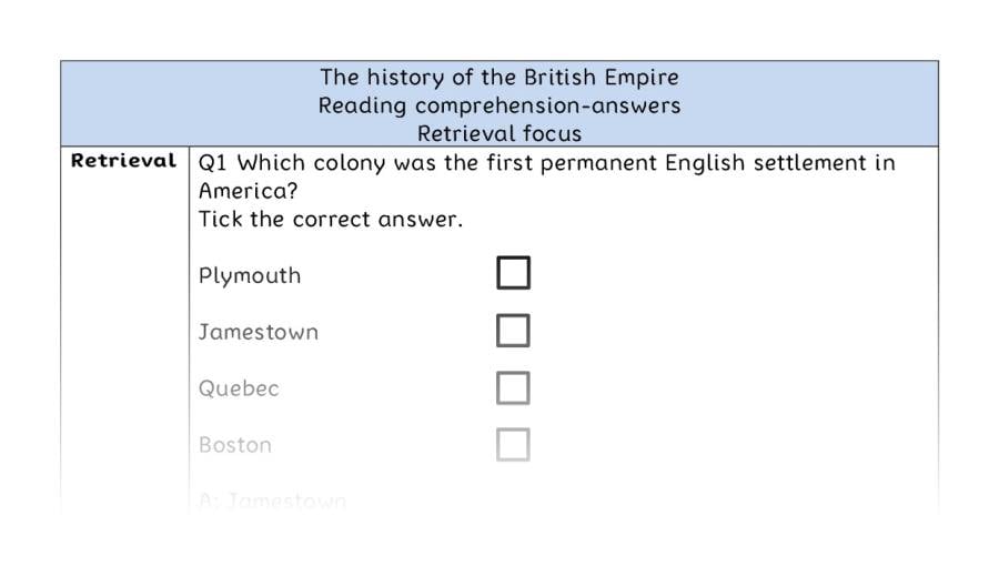 Reading comprehension - retrieval - The history of the British Empire - answers