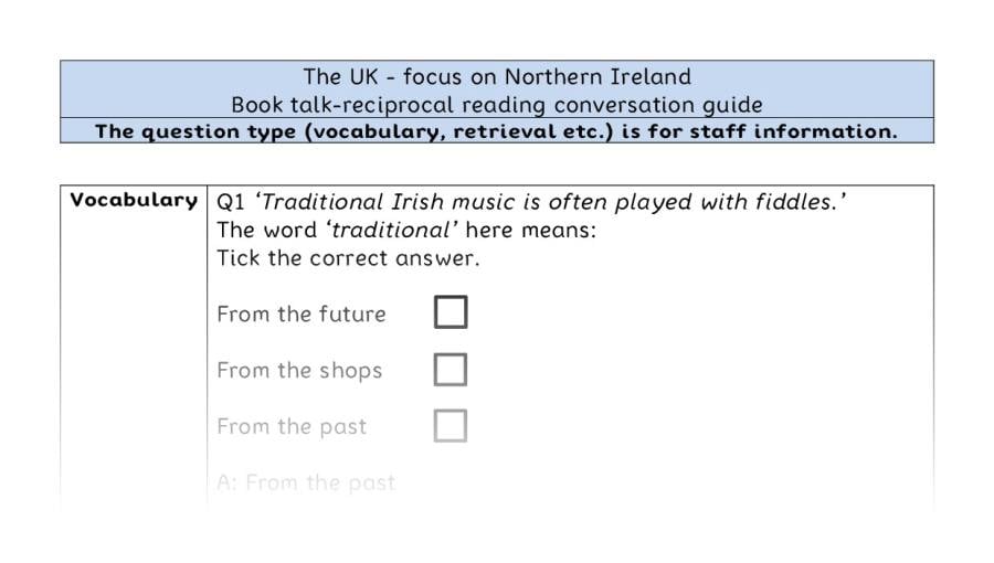 Reciprocal reading - VRSIPE - The UK - focus on Northern Ireland