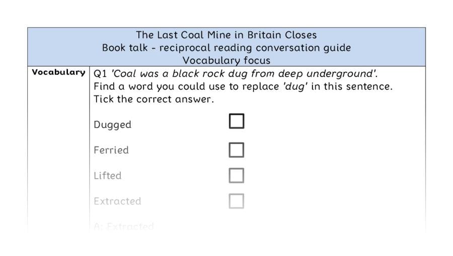 Reciprocal reading - vocabulary - The Last Coal Mine in Britain Closes