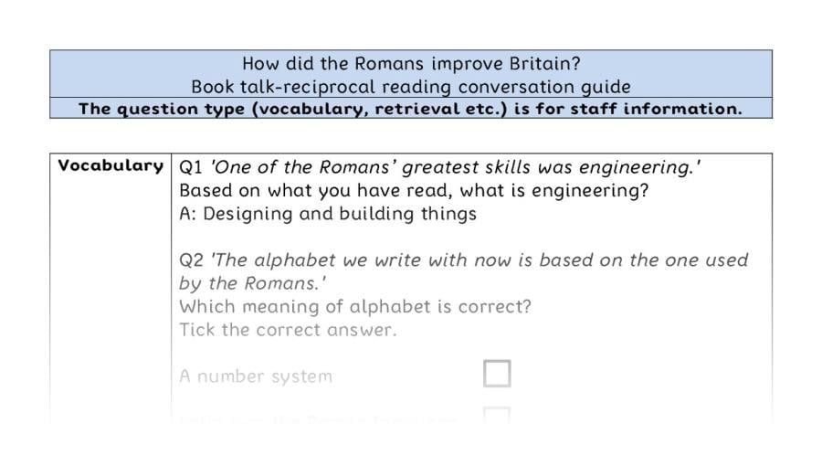 Reciprocal reading VRSIPE - How did the Romans improve Britain