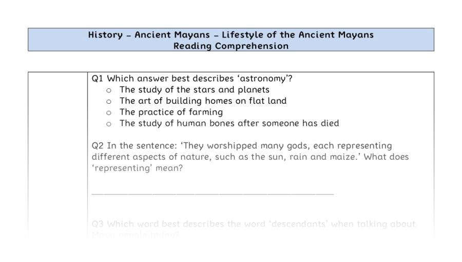 Comp - Lifestyle of the Ancient Mayans - VRSIPE focus