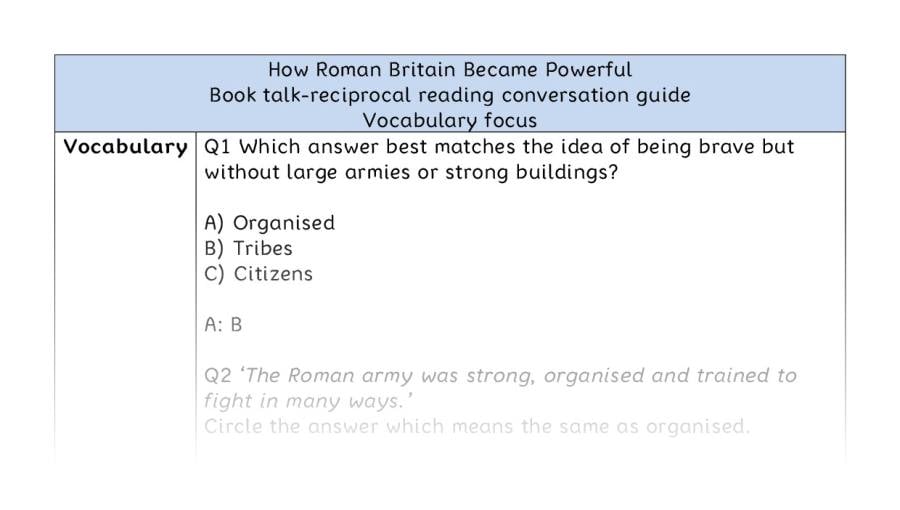 Reciprocal - vocabulary - How Roman Britain Became Powerful