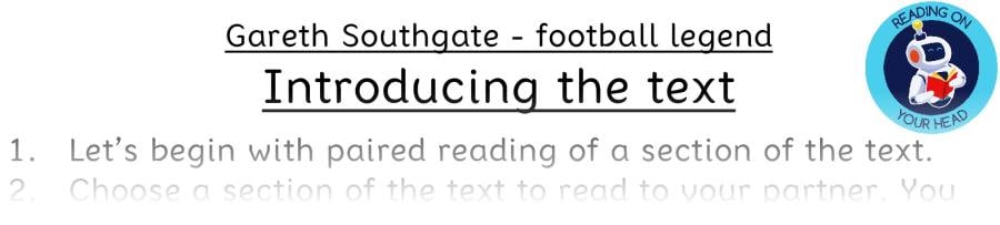 Teaching slides vocabulary - Gareth Southgate - football legend