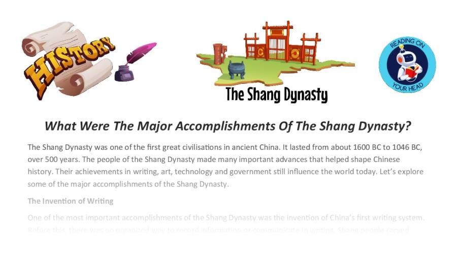 What Were The Major Accomplishments Of The Shang Dynasty