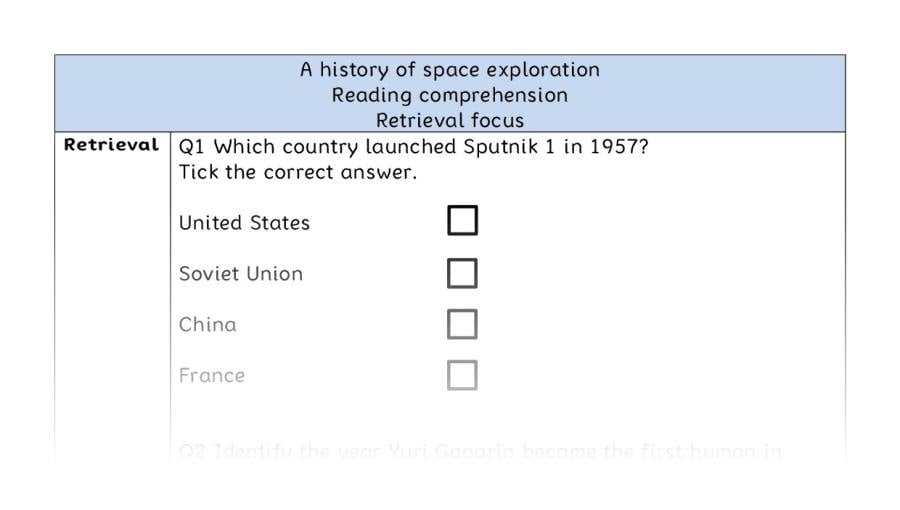 Reading comprehension - retrieval - A history of space exploration