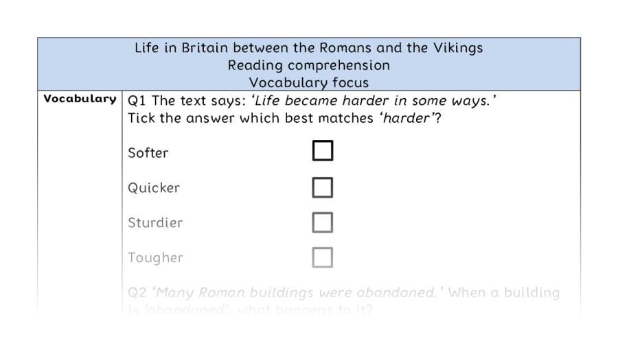 Reading comp-vocabulary-Life in Britain between the Romans and the Vikings