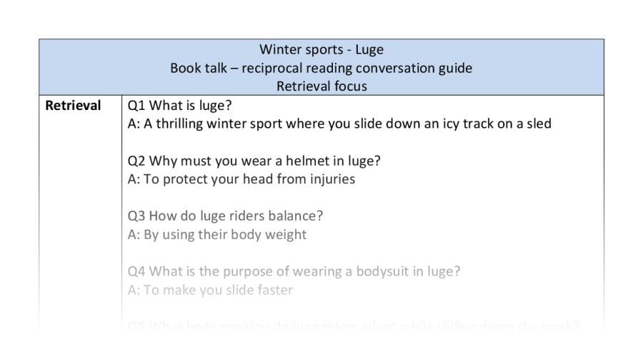 Reciprocal reading- retrieval - Luge