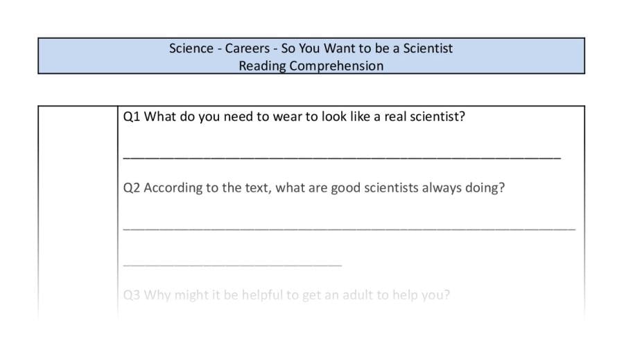 Reading Comprehension-So You Want to be a Scientist-retrieval Focus