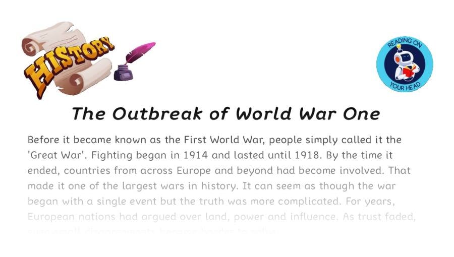 The Outbreak of World War One