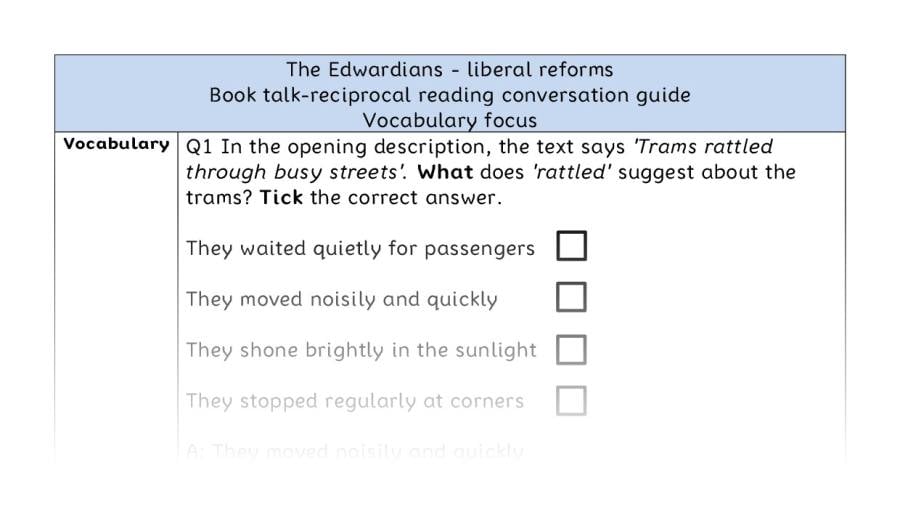 Reciprocal - vocabulary - The Edwardians - liberal reforms
