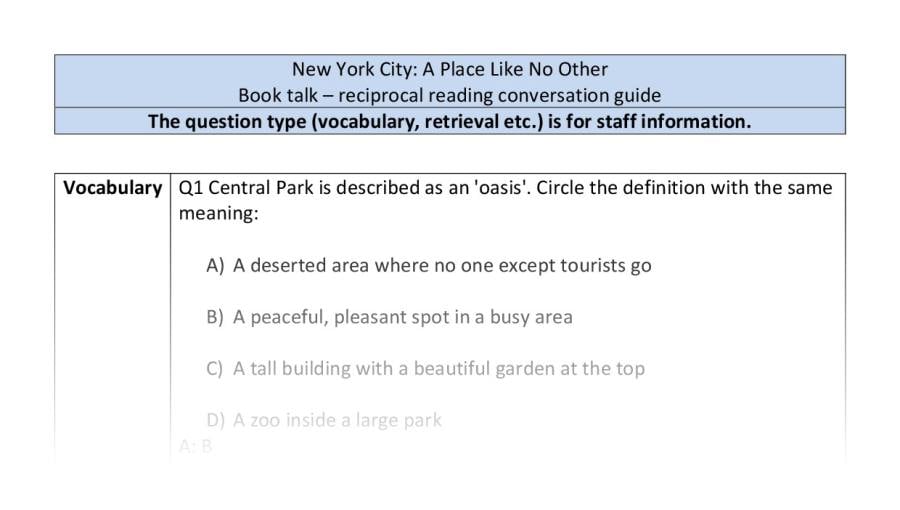Reciprocal reading - VRSIPE - New York
