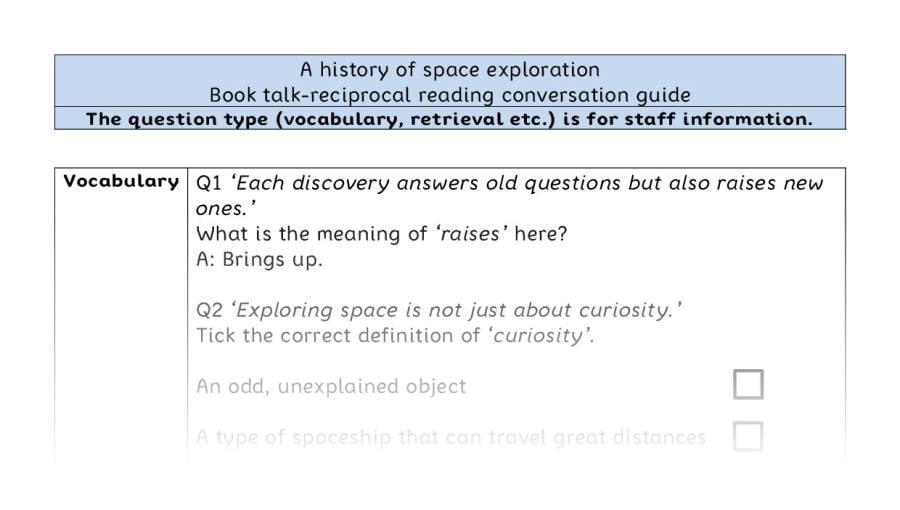 Reciprocal reading - VRSIPE - A history of space exploration