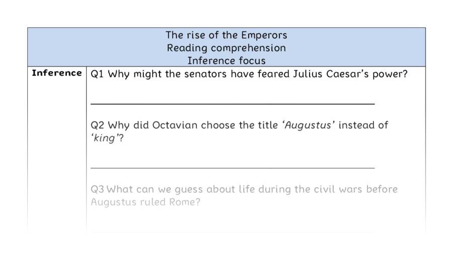 Reading comprehension - inference - The rise of the Emperors