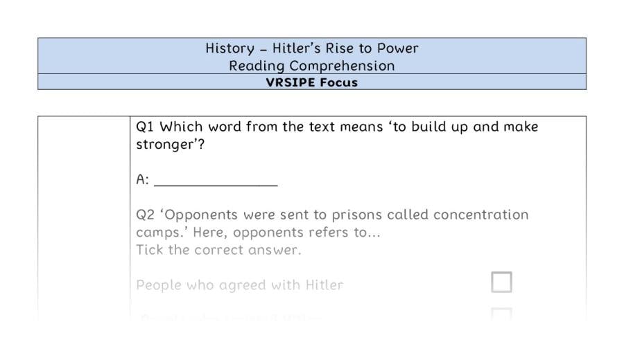 Reading comp-VRSIPE-Hitlers rise to power