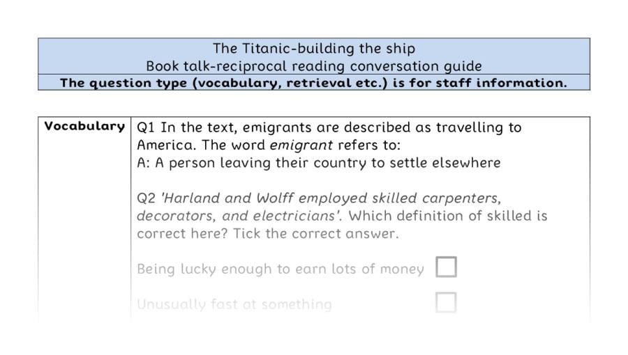 Reciprocal reading - VRSIPE - The Titanic-building the ship