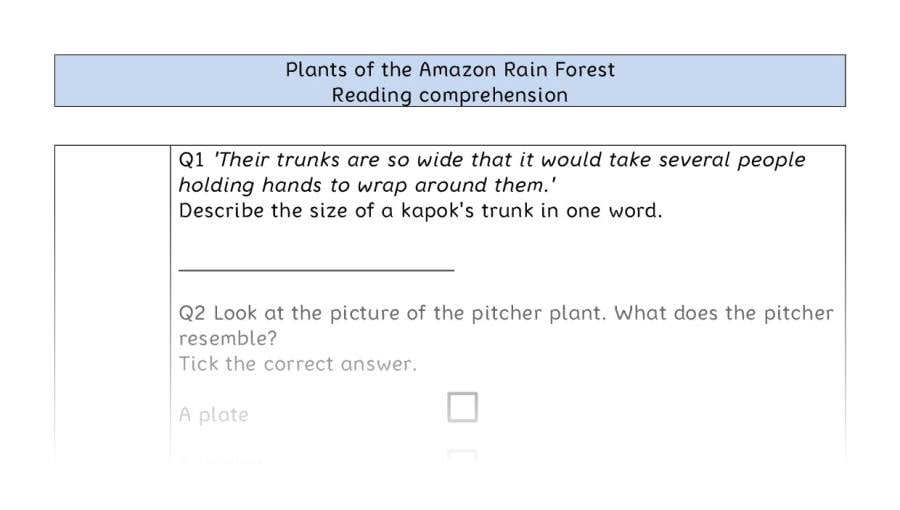 Reading comp-VRSIPE-Plants of the Amazon Rain Forest