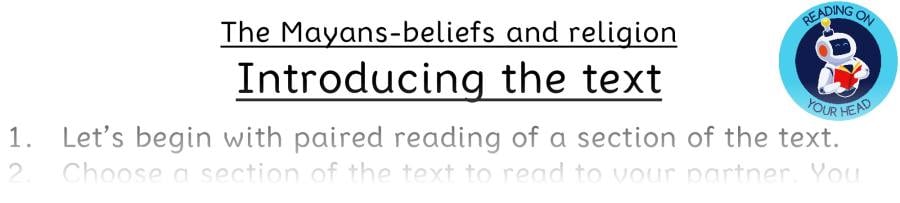 Teaching slides inference - The Mayans-beliefs and religion