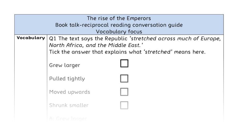 Reciprocal reading - vocabulary - The rise of the Emperors