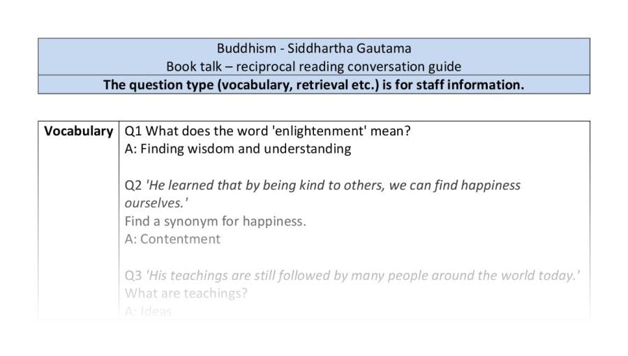 Reciprocal reading - VRSIPE - Siddhartha Gautama