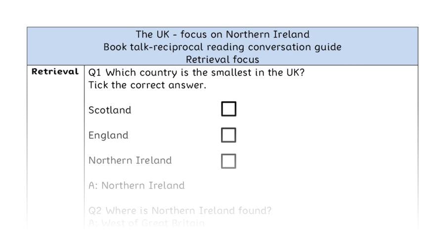 Reciprocal reading - retrieval - The UK - focus on Northern Ireland