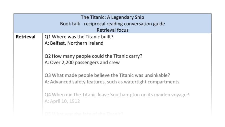 Reciprocal reading-The Titanic-retrieval