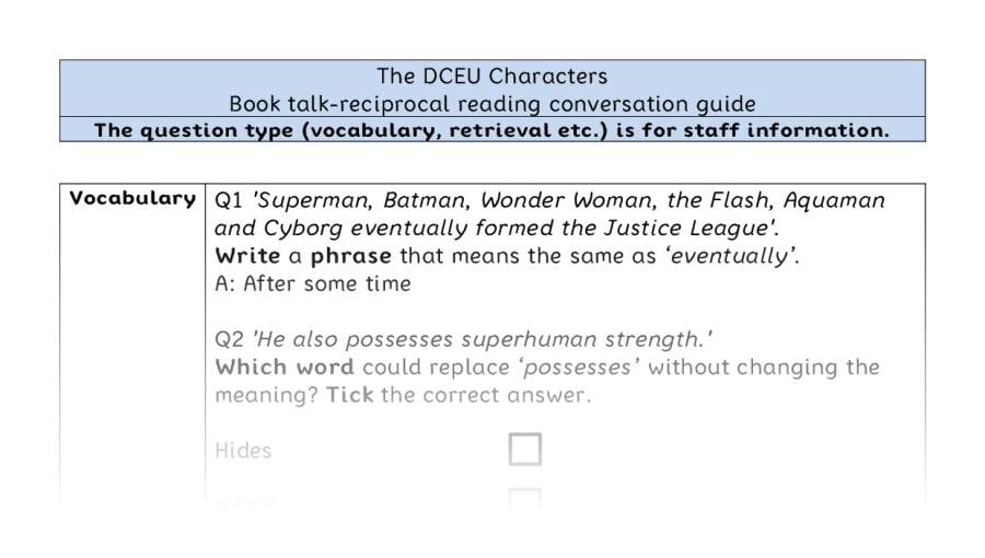 Reciprocal reading - VRSIPE - The DCEU Characters