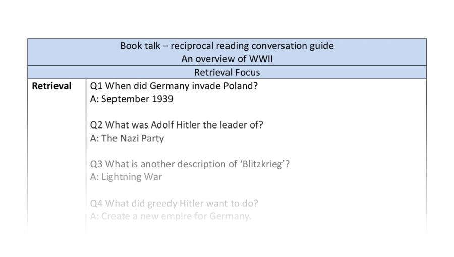 Reciprocal reading - An overview of WWII - retrieval focus