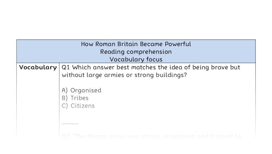 Reading comprehension - vocabulary - How Roman Britain Became Powerful