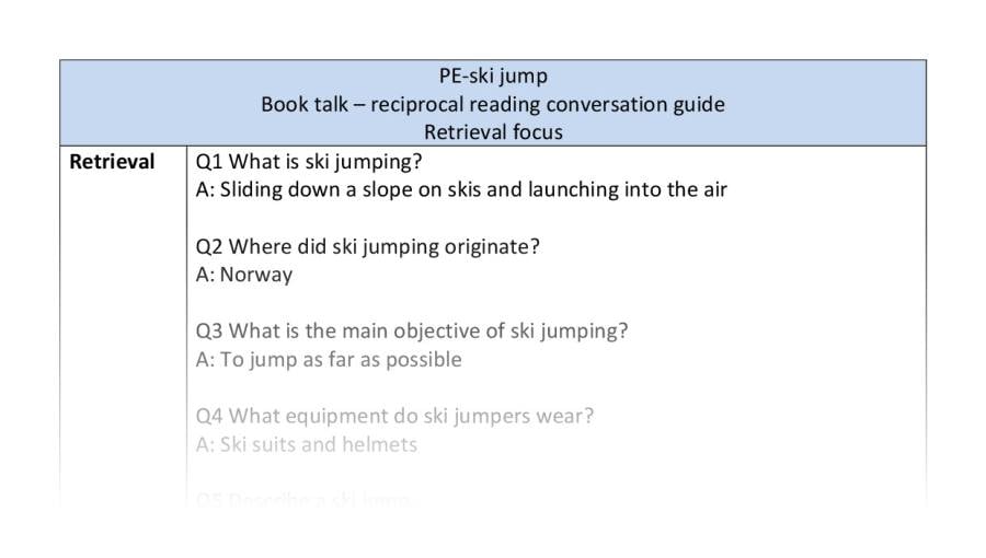 Reciprocal reading-retrieval-ski jump