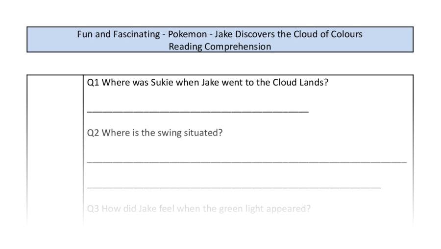 Reading comprehension-retrieval-Jake discovers the cloud of colours