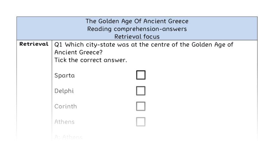 Reading comprehension - retrieval - The Golden Age Of Ancient Greece - answers