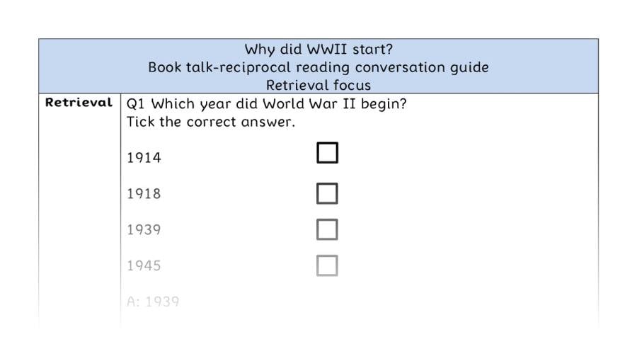 Reciprocal reading - retrieval - Why did WWII begin