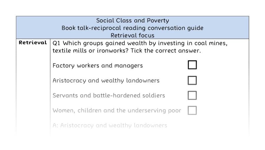 Reciprocal reading - retrieval - Social Class and Poverty