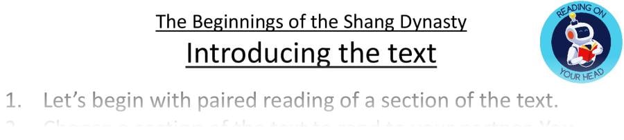 Teaching slides - The Beginnings of the Shang Dynasty - Vocabulary Focus