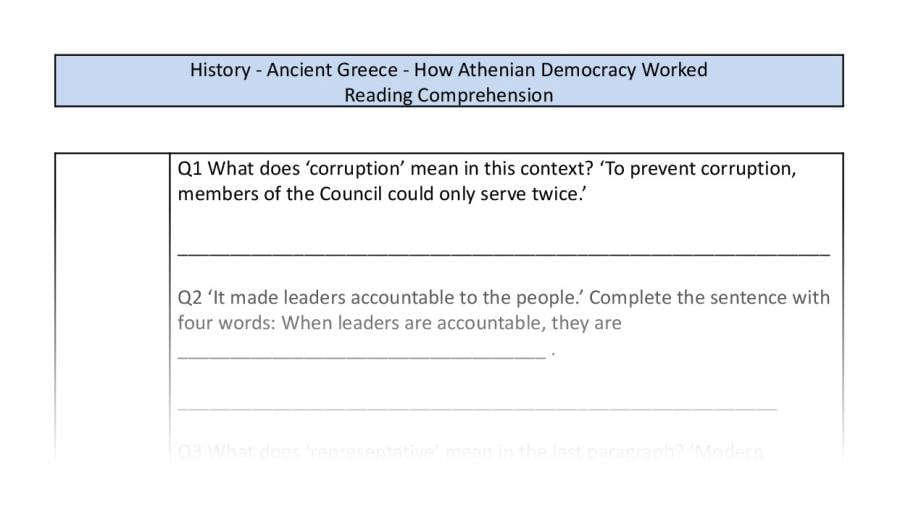 Reading Comprehension-How Athenian Democracy Worked-VRSIPE Focus
