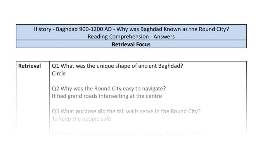 Reading Comprehension-Why was Baghdad Known as the Round City-Retrieval-answers