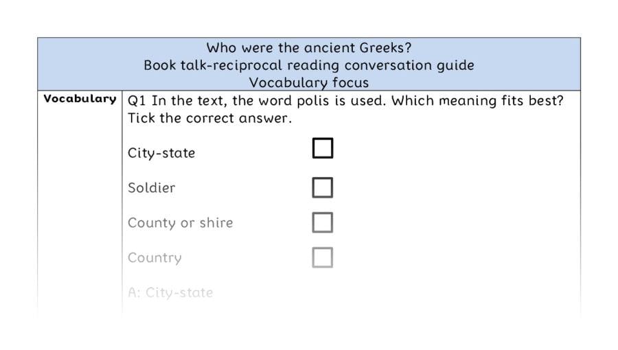 Reciprocal reading - vocabulary - Who were the ancient Greeks