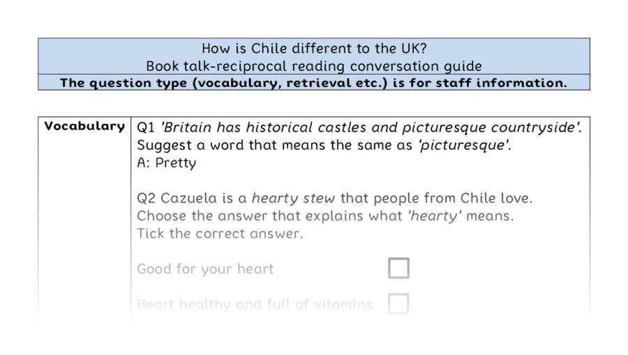 Reciprocal reading VRSIPE - How is Chile different to the UK
