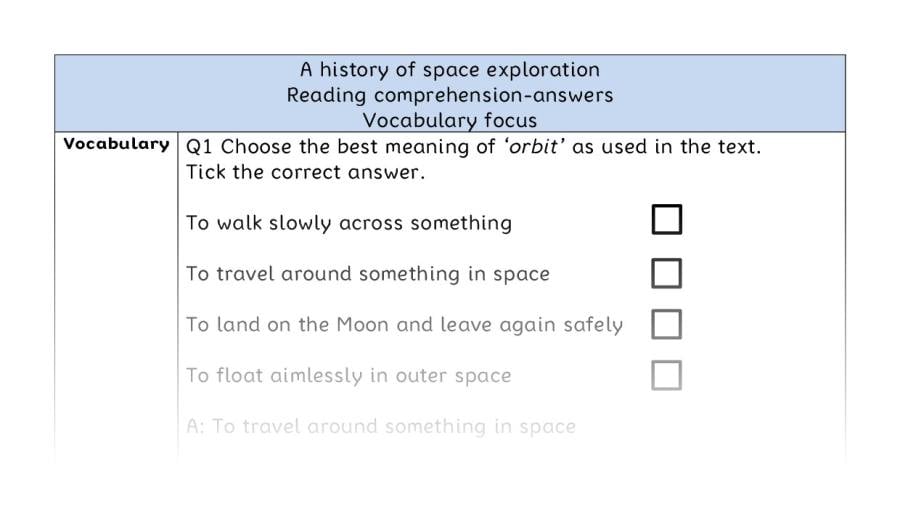 Reading comprehension - vocabulary - A history of space exploration - answers