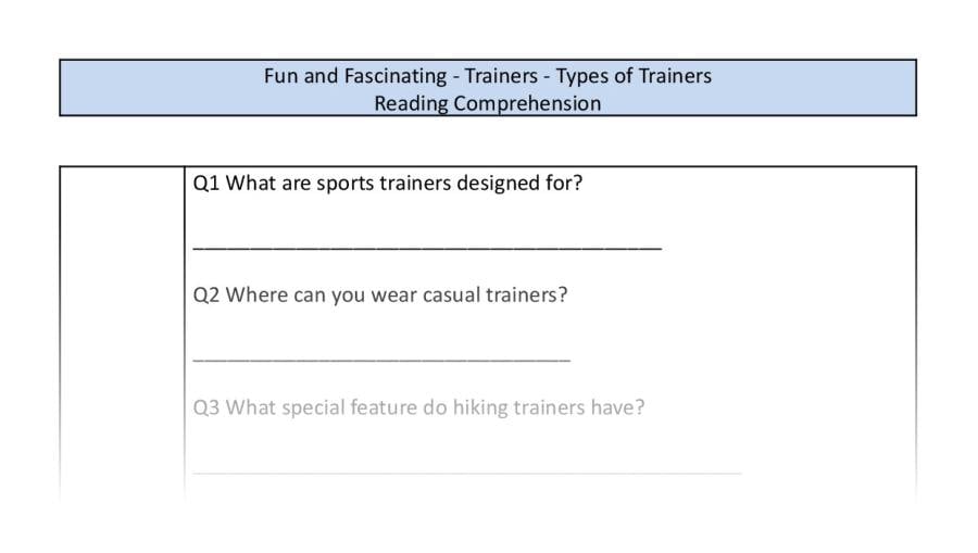 Reading Comprehension-Types of Trainers-Retrieval Focus