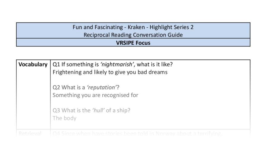 Reciprocal Reading Conversation - Kraken - Highlight Series 2 - VRSIPE Focus