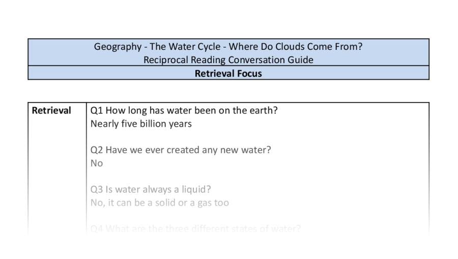 Reciprocal Reading Conversation - Where Do Clouds Form - Retrieval Focus