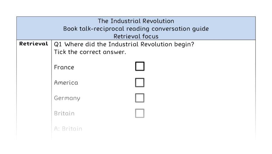 Reciprocal reading - retrieval - The Industrial Revolution