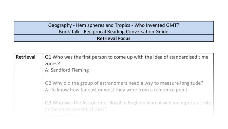 Reciprocal Reading Conversation - Who Invented GMT - Retrieval Focus