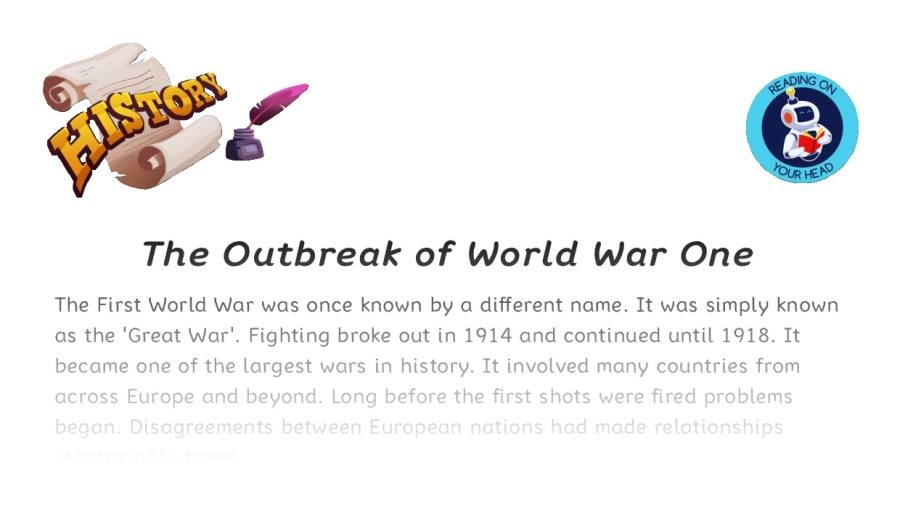 The Outbreak of World War One-condensed version
